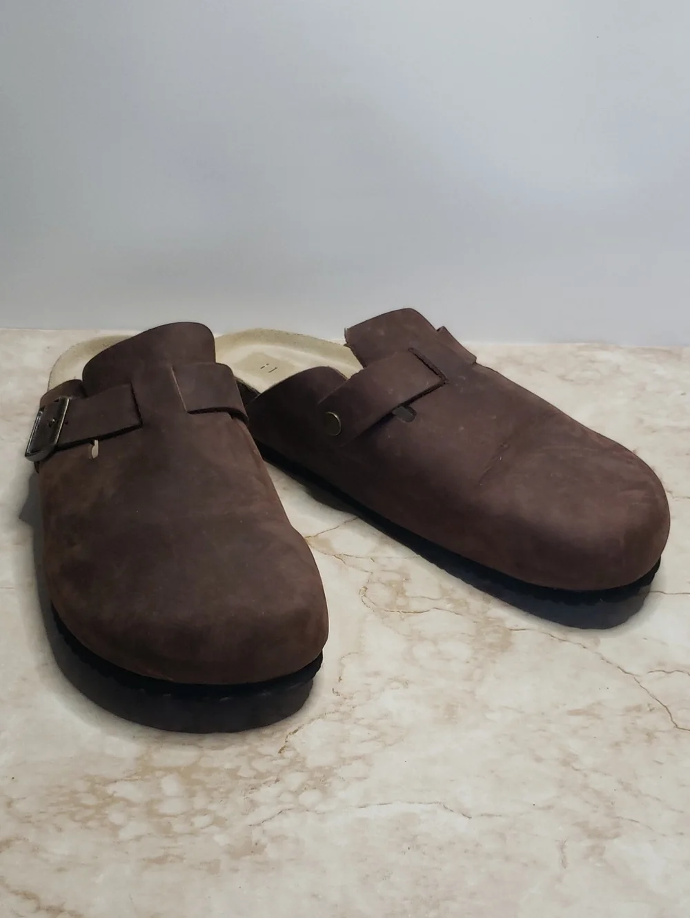 Quince Men's Brown Slip-On Waterproof Nubuck Clog Mules Size 11